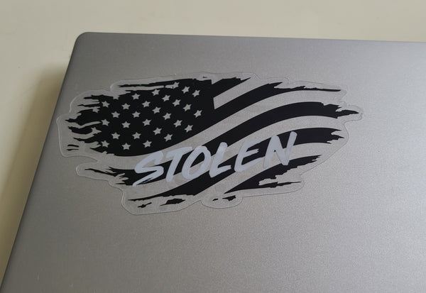 BLACKED OUT STOLEN transparent sticker