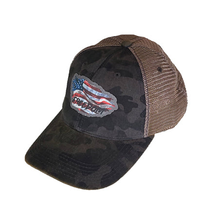 NIGHT CAMO FREEDOM trucker hat