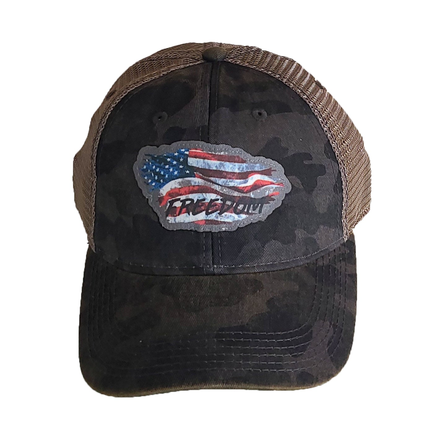 NIGHT CAMO FREEDOM trucker hat