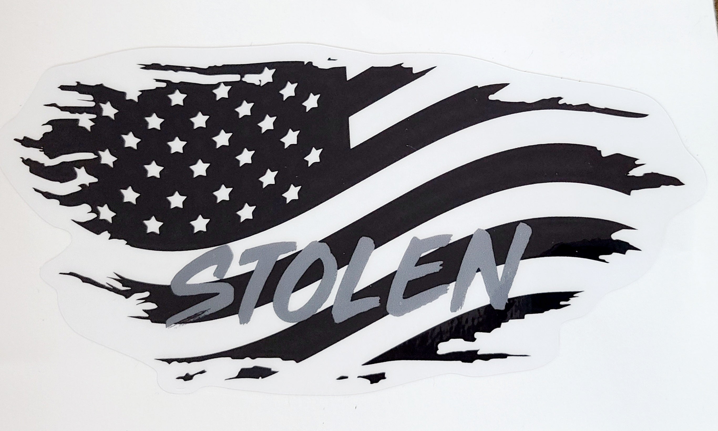 BLACKED OUT STOLEN transparent sticker